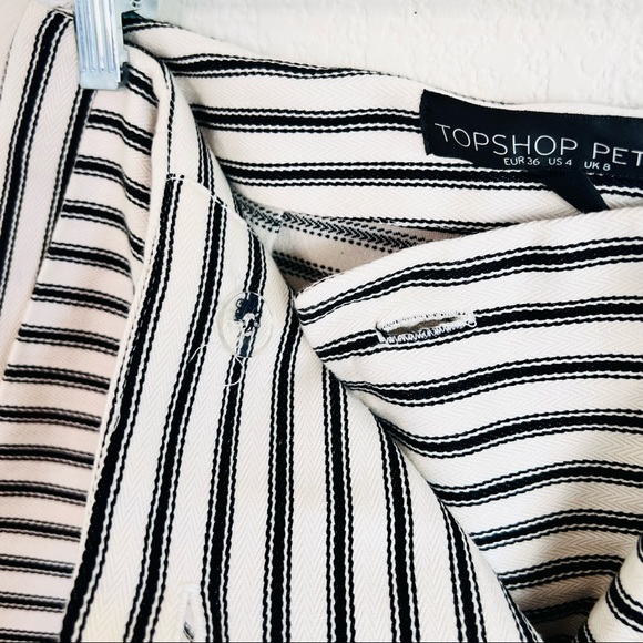 TOPSHOP Black & White Striped Button Suit Mini Skirt - Picture 9 of 12